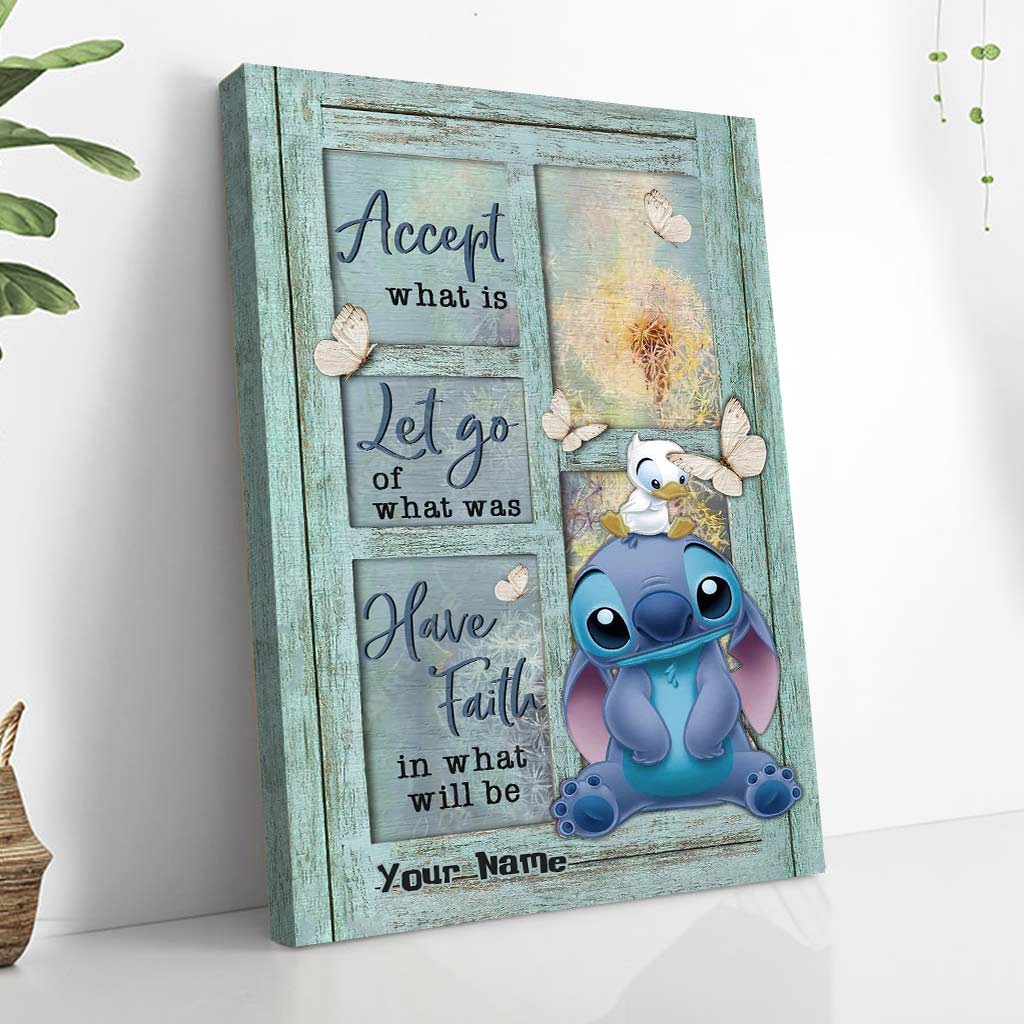 Personalized Canvas Print with Stitch Design for Home | Custom Name Gift