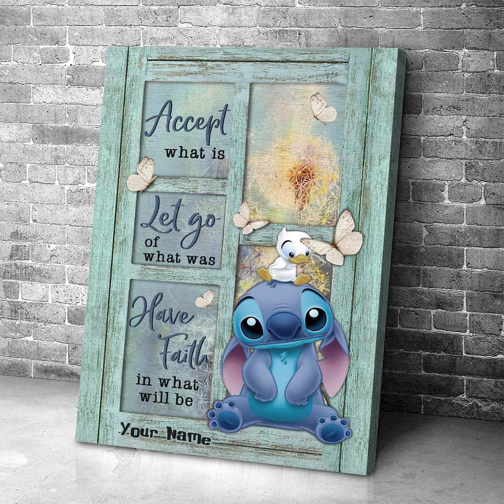 Personalized Canvas Print with Stitch Design for Home | Custom Name Gift
