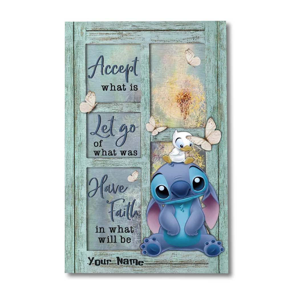 Personalized Canvas Print with Stitch Design for Home | Custom Name Gift