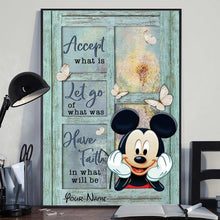 Load image into Gallery viewer, Personalized Canvas Wall Art with Mickey Mouse Custom Name Gift
