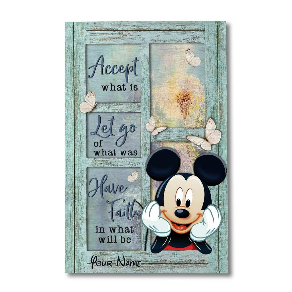 Personalized Canvas Wall Art with Mickey Mouse Custom Name Gift