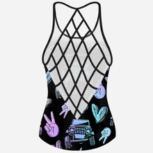 Load image into Gallery viewer, Personalized Leopard Print Cross Tank Top &amp; Shorts Set for Summer
