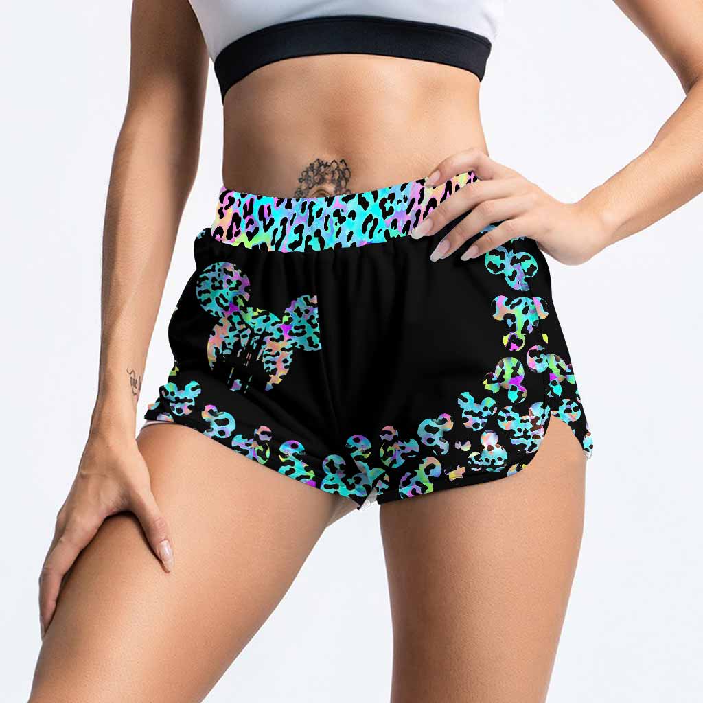 Personalized Leopard Mouse Ears Cross Tank Top & Shorts Set
