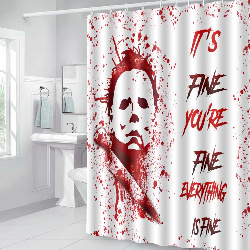 Personalized Halloween Bathroom Curtain & Mats Set for Spooky Decor