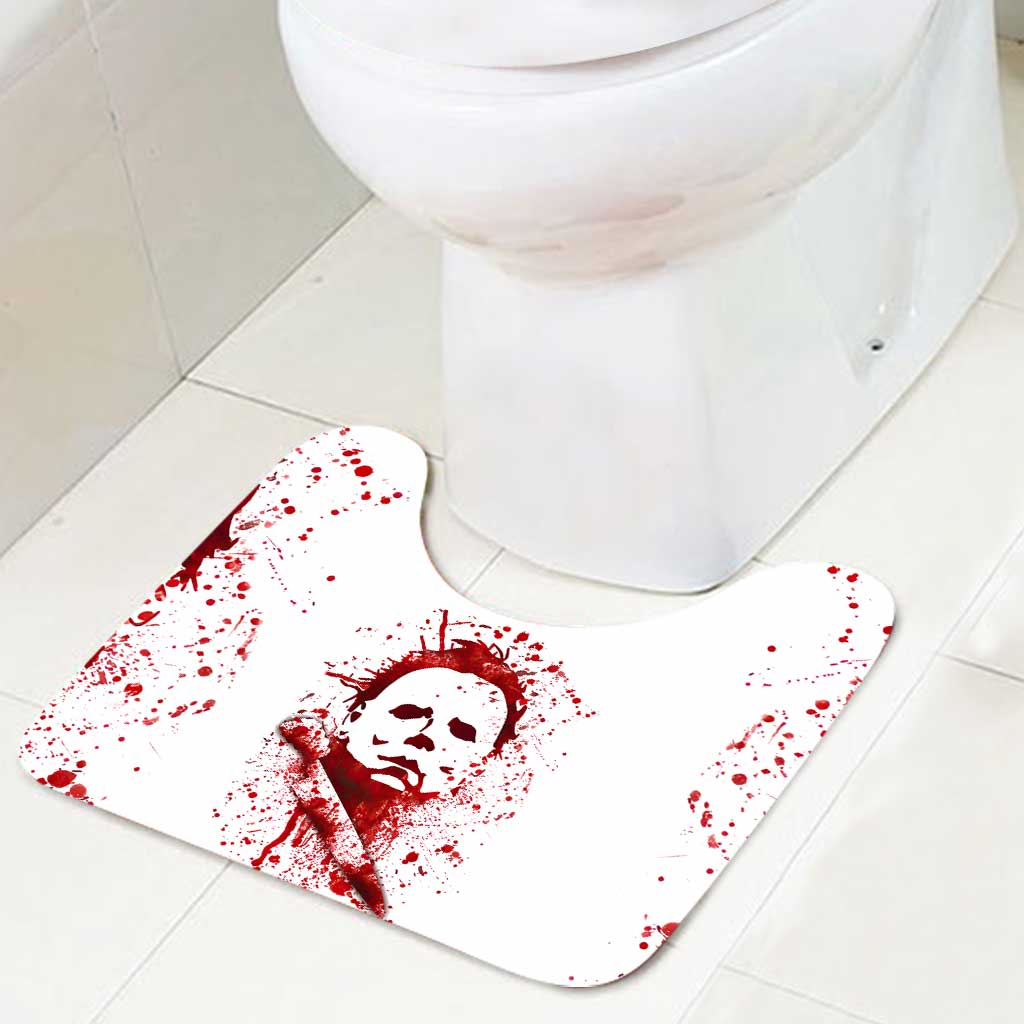 Personalized Halloween Bathroom Curtain & Mats Set for Spooky Decor