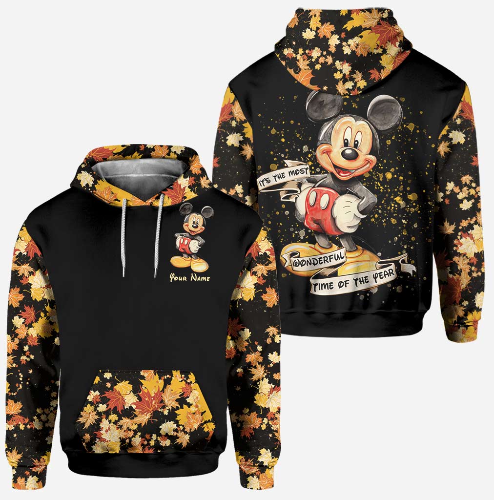 Personalized Hoodie and Leggings Set with Mouse Design, Fall Colors