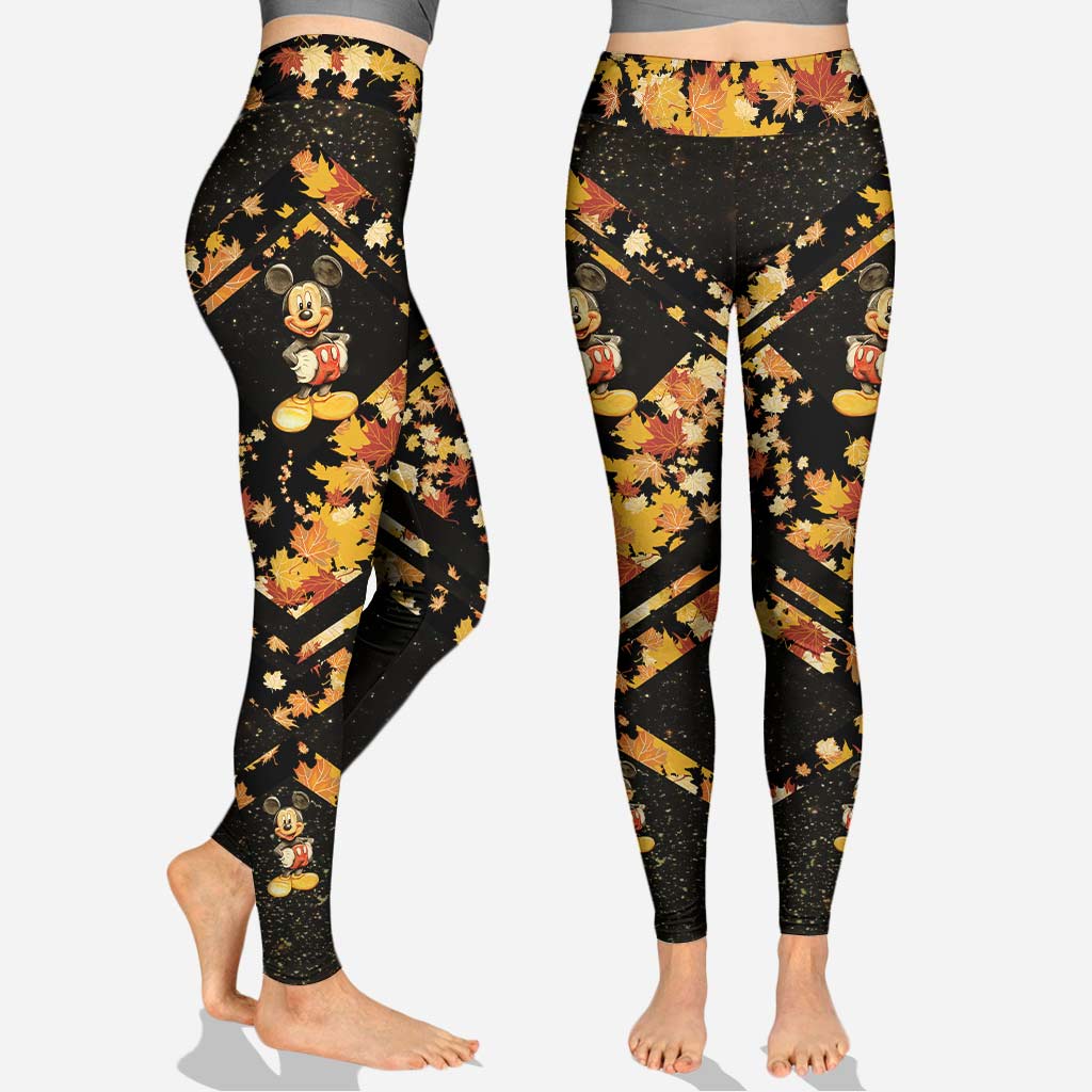Personalized Hoodie and Leggings Set with Mouse Design, Fall Colors