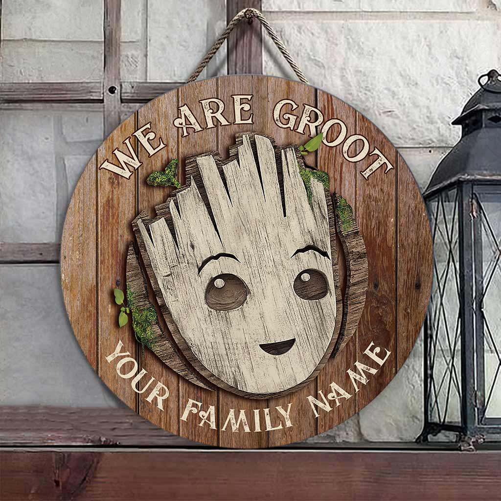 Personalized Round Wood Sign Custom Family Name Gift