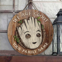 Load image into Gallery viewer, Personalized Round Wood Sign Custom Family Name Gift
