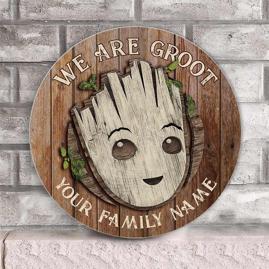 Personalized Round Wood Sign Custom Family Name Gift