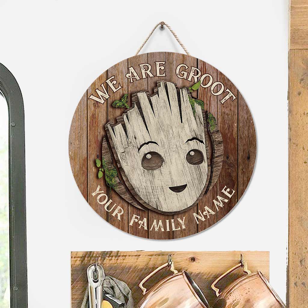 Personalized Round Wood Sign Custom Family Name Gift
