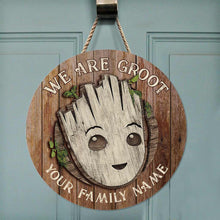 Load image into Gallery viewer, Personalized Round Wood Sign Custom Family Name Gift
