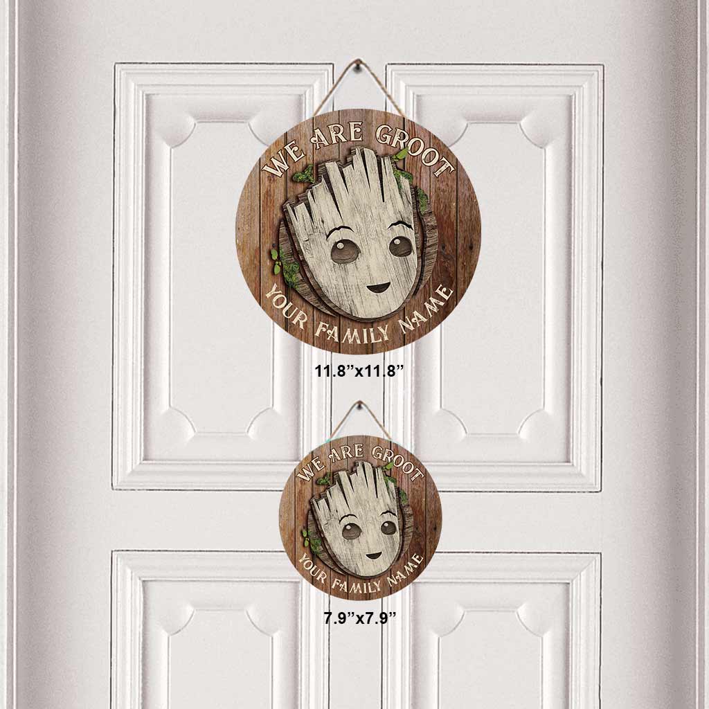 Personalized Round Wood Sign Custom Family Name Gift