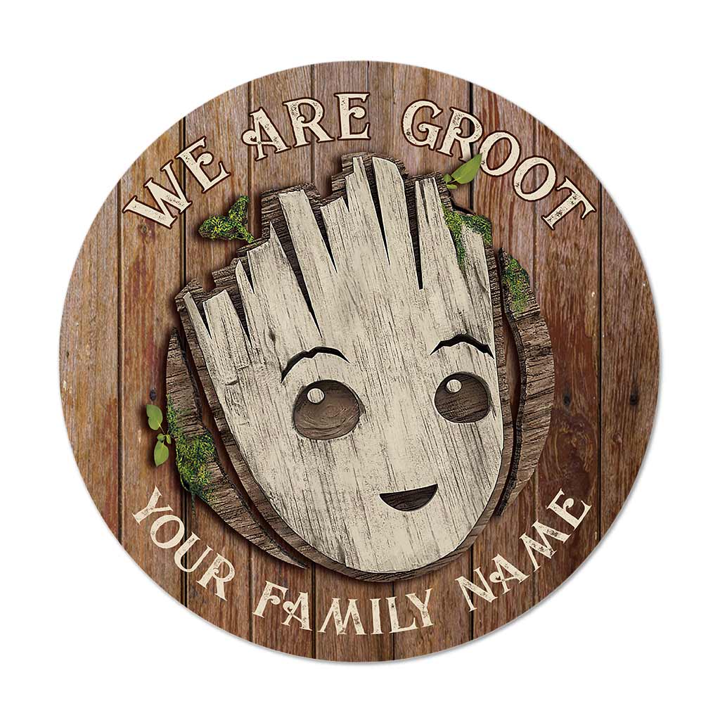 Personalized Round Wood Sign Custom Family Name Gift
