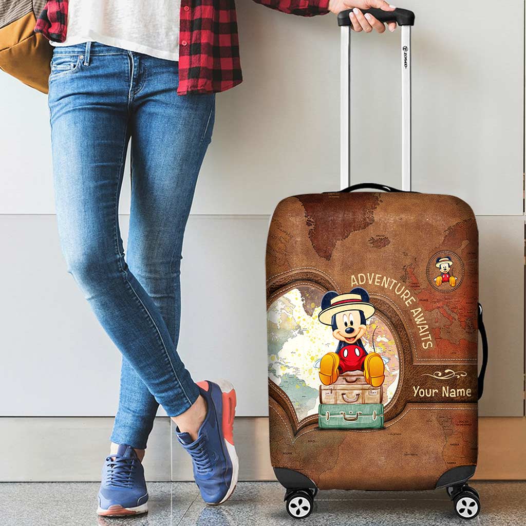 Personalized Mouse Luggage Cover Custom Name Travel Gift