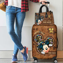 Load image into Gallery viewer, Personalized Adventure Awaits Leather Handbag &amp; Luggage Cover - Custom Name Gift for Women
