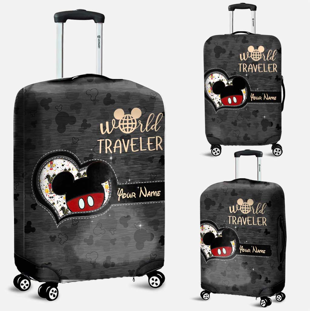 Personalized Leather Handbag & Luggage Cover Set for Travelers