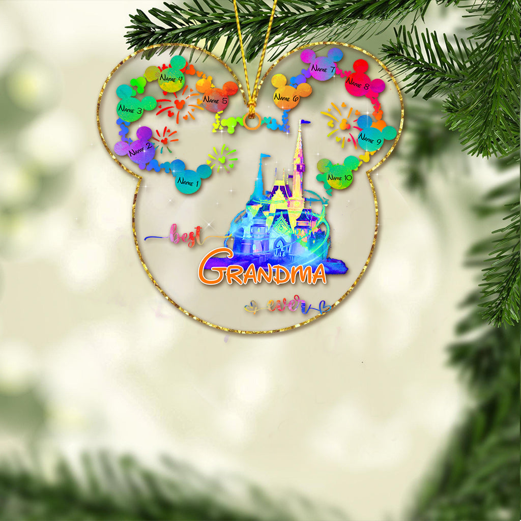 Personalized Christmas Mouse Ornament for Grandma Gift