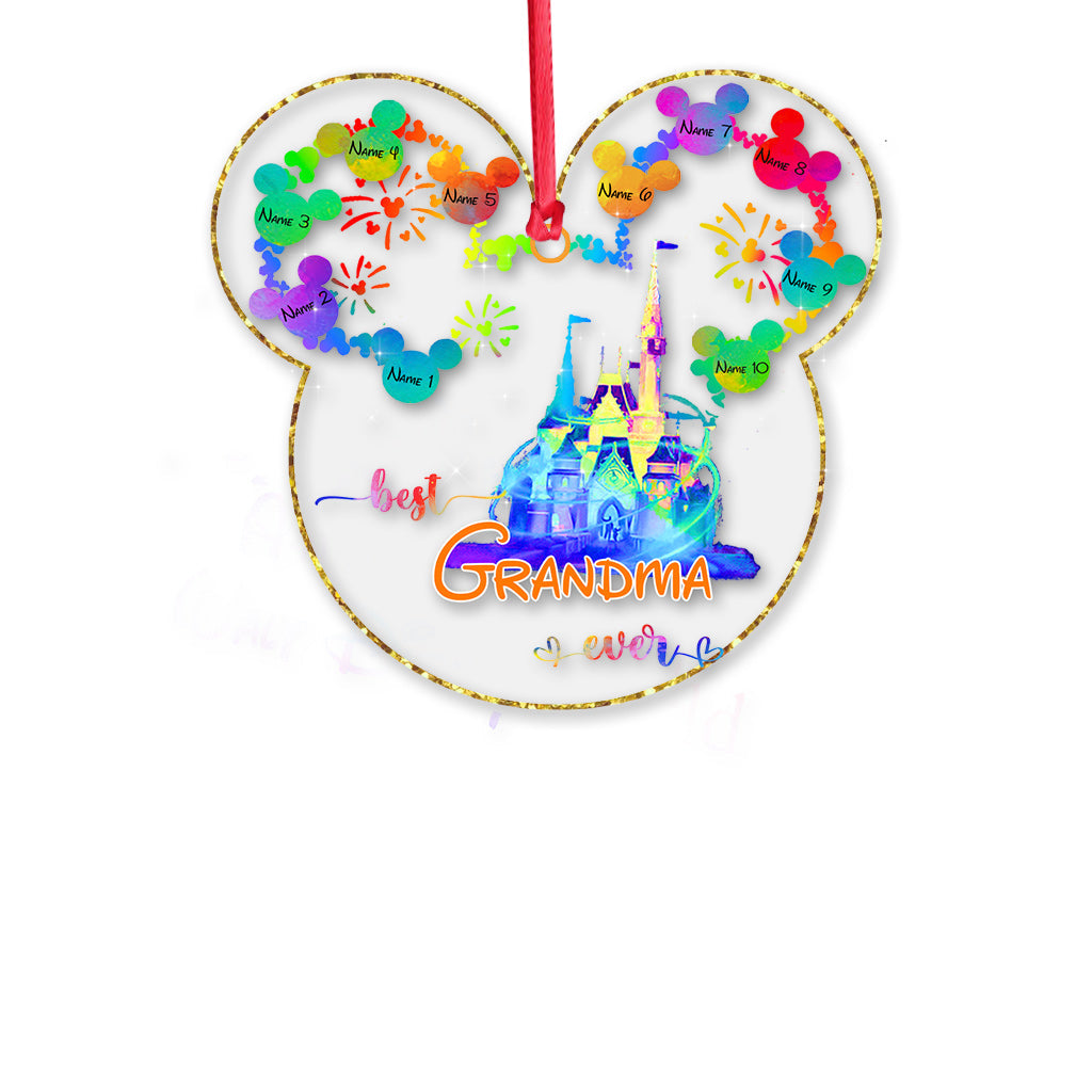 Personalized Christmas Mouse Ornament for Grandma Gift