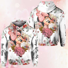 Load image into Gallery viewer, Personalized Floral Mouse Hoodie and Leggings Set for Girls | Custom Name Gift
