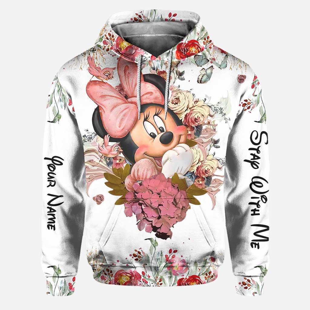Personalized Floral Mouse Hoodie and Leggings Set for Girls | Custom Name Gift