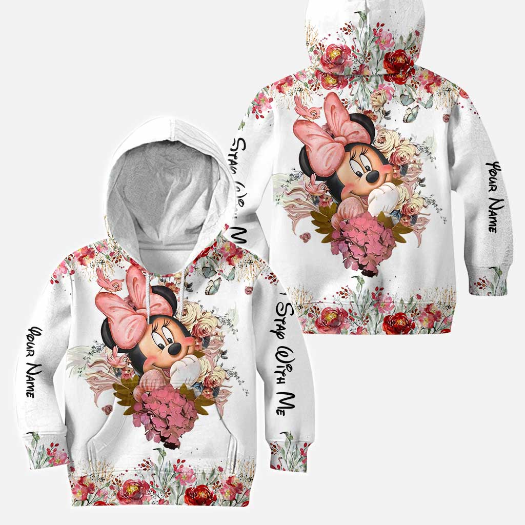 Personalized Floral Mouse Hoodie and Leggings Set for Girls | Custom Name Gift