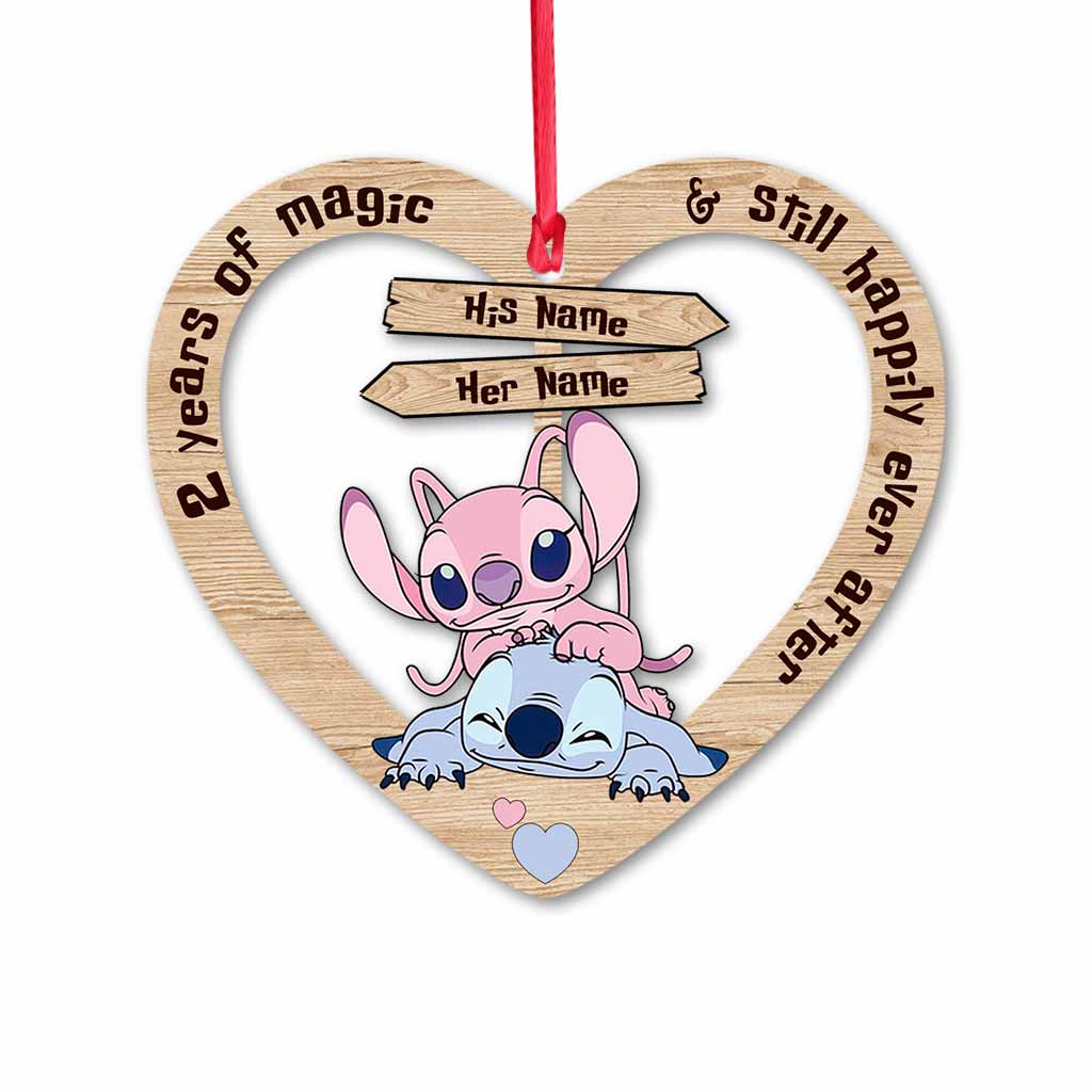 Personalized Christmas Ohana Ornament Custom Name Gift for Couple