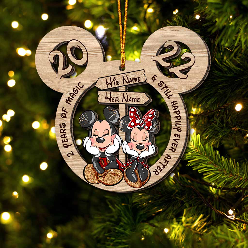 Personalized Mickey Mouse Christmas Ornament Custom Names Gift