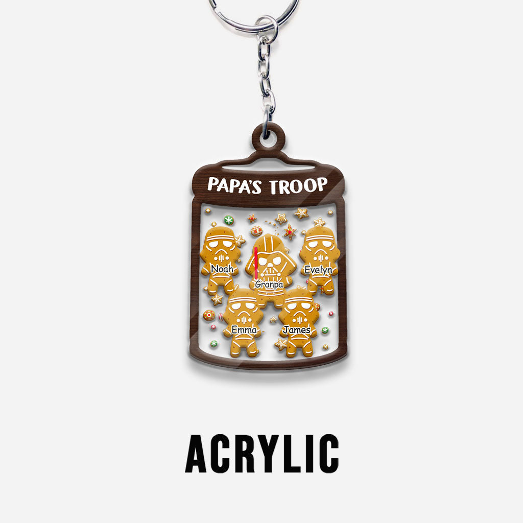 Personalized Grandpa Christmas Keychain Custom Family Names