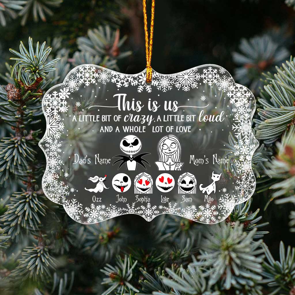 Personalized Transparent Acrylic Ornament Custom Family Name Christmas Gift