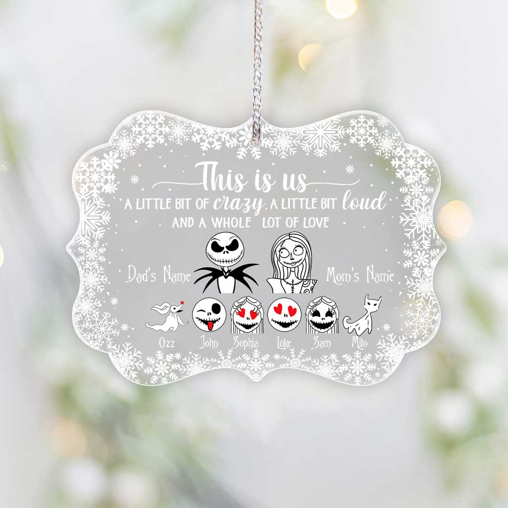 Personalized Transparent Acrylic Ornament Custom Family Name Christmas Gift