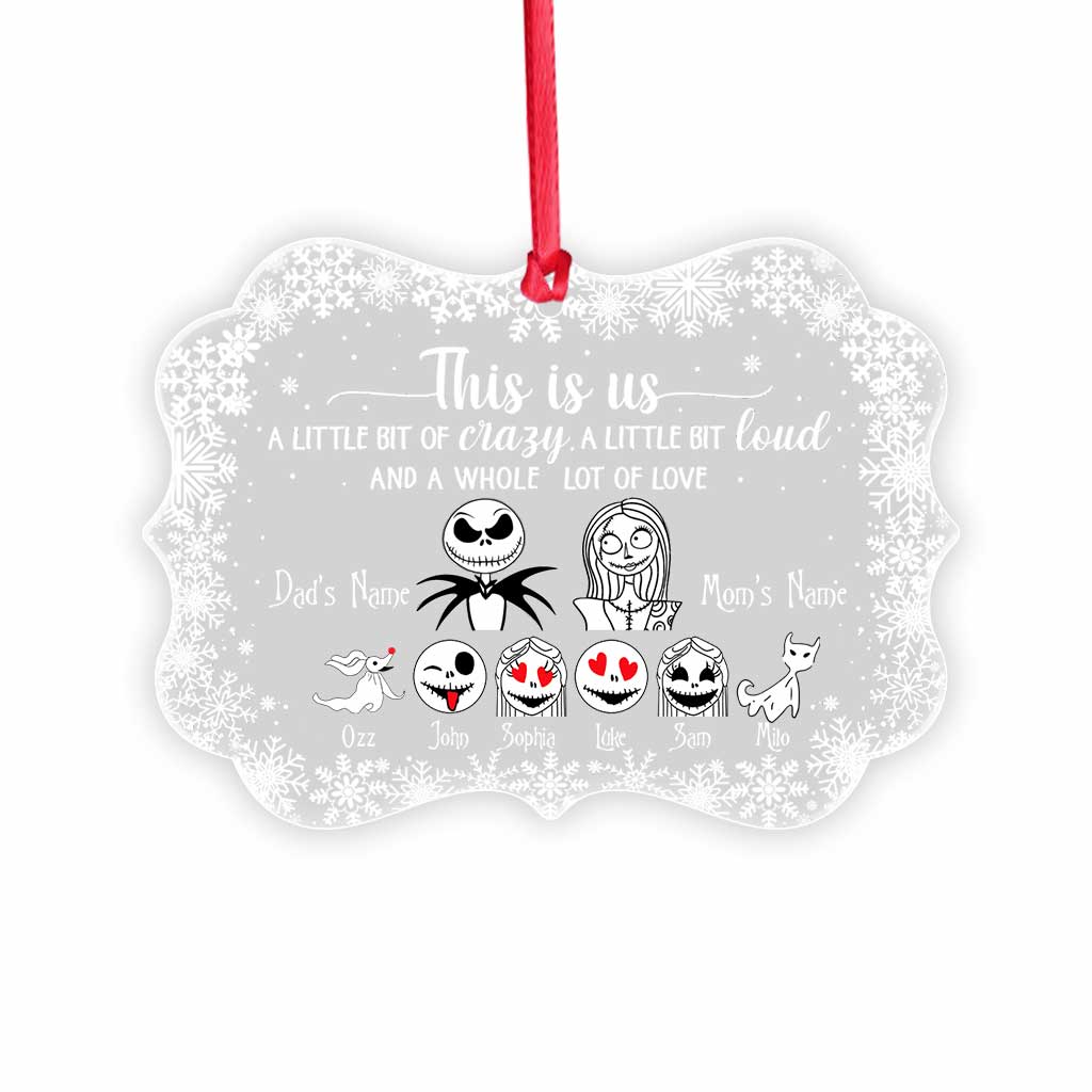 Personalized Transparent Acrylic Ornament Custom Family Name Christmas Gift
