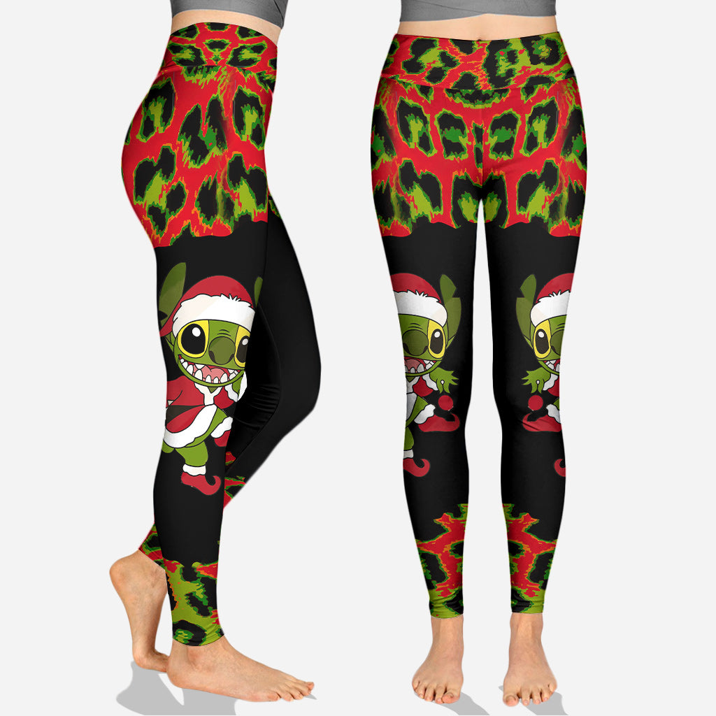 Personalized Grinch Mode Christmas Hoodie & Leggings Set