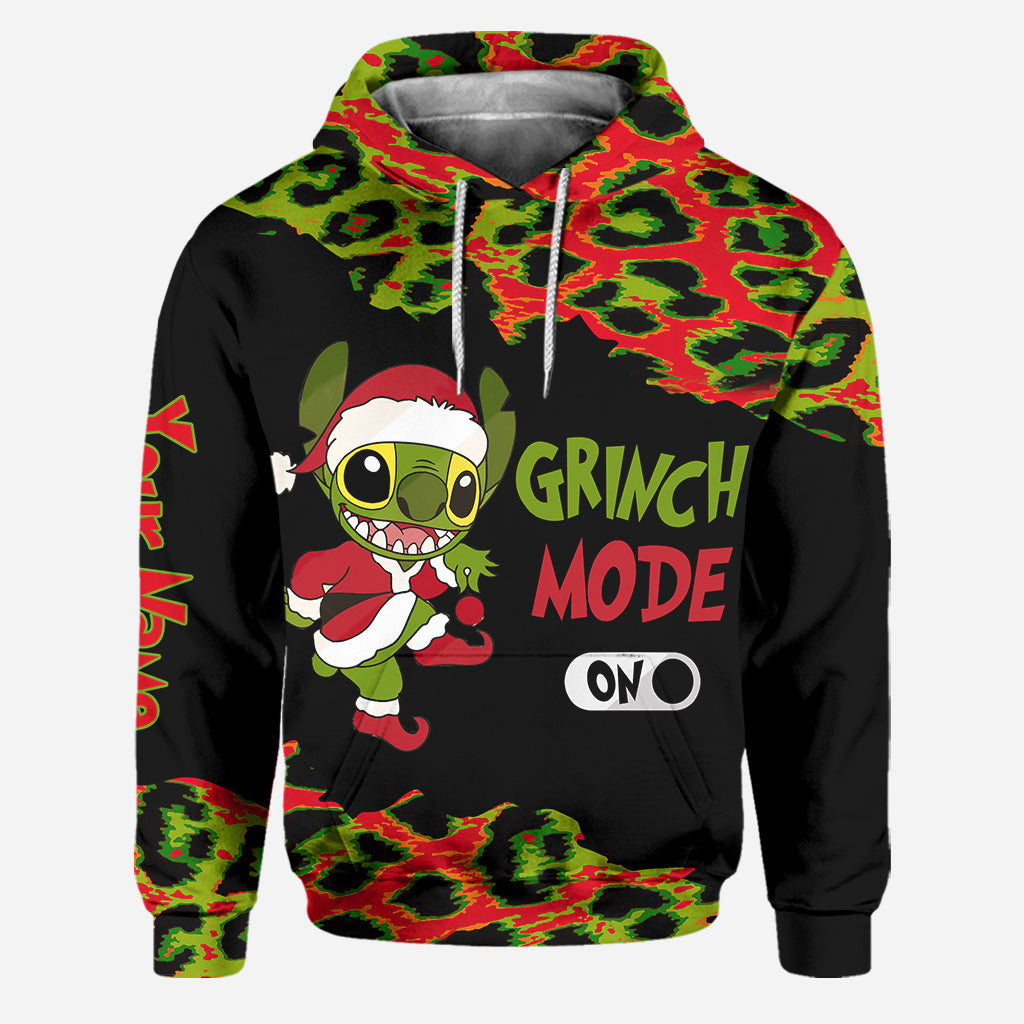 Personalized Grinch Mode Christmas Hoodie & Leggings Set