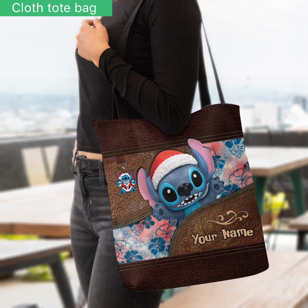 Personalized Ohana Tote Bag with Custom Name for Christmas