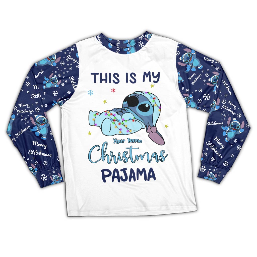 Personalized Christmas Pajama Set for Family | Custom Stitch Gift