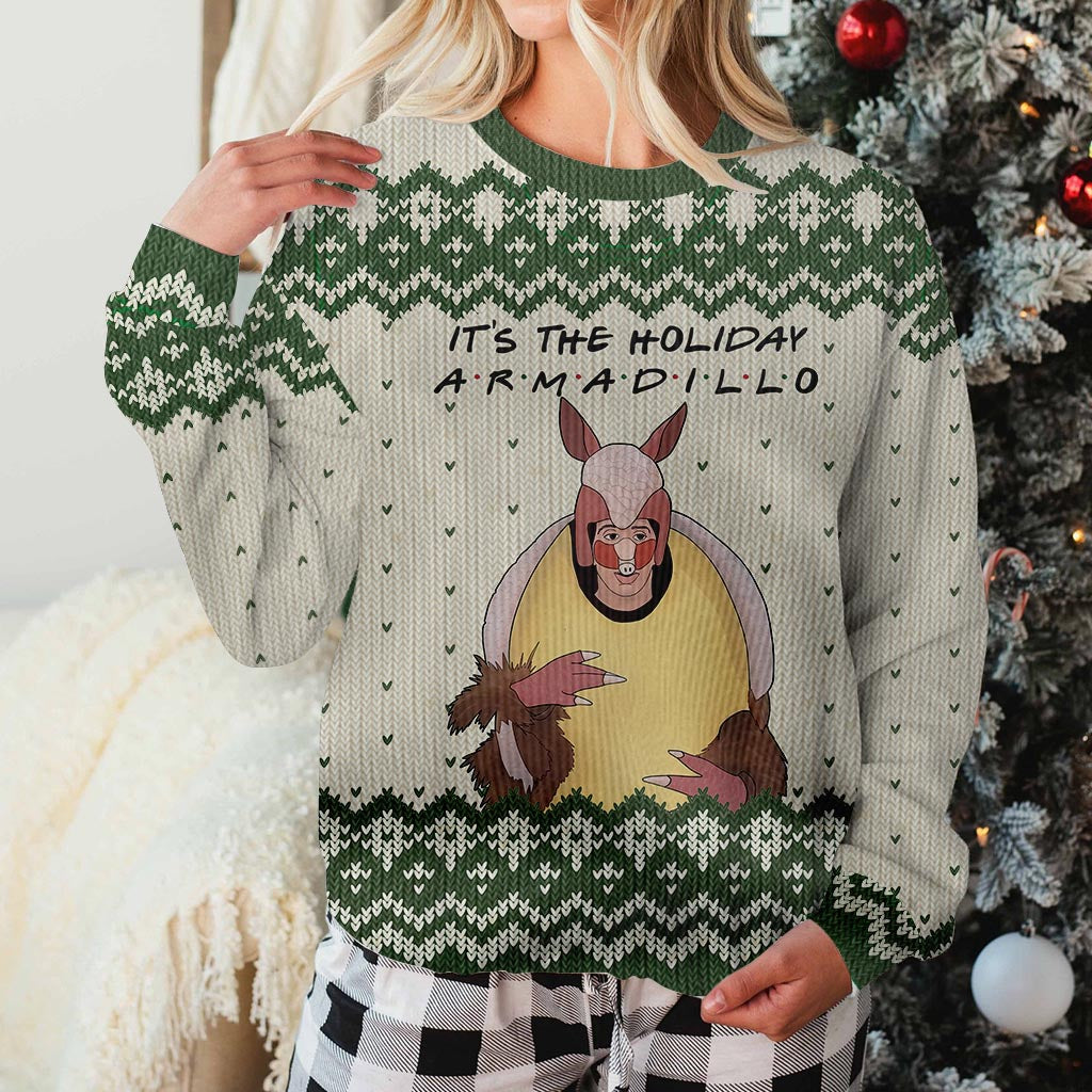 Personalized Holiday Armadillo Christmas Sweater Custom Name Gift
