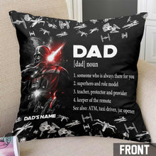 Load image into Gallery viewer, Personalized Darth Vader Throw Pillow Gift for Dad
