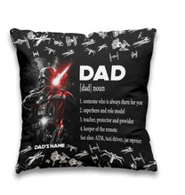 Load image into Gallery viewer, Personalized Darth Vader Throw Pillow Gift for Dad

