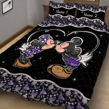 Load image into Gallery viewer, Personalized Mouse Quilt Set Custom Name Gift for Couples
