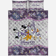 Load image into Gallery viewer, Personalized Disney 100 Years Quilt Set with Custom Names for Kids
