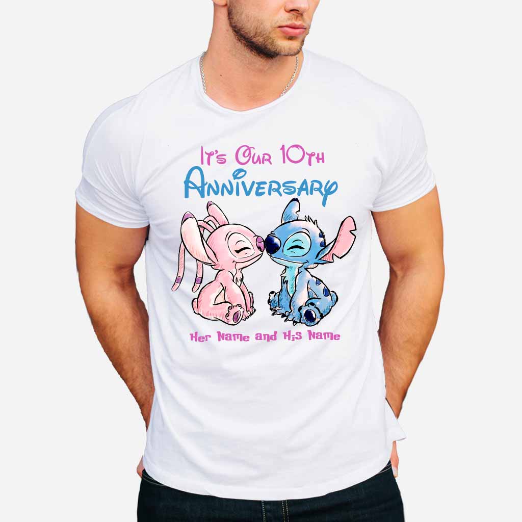 Personalized Anniversary T-Shirt & Hoodie Custom Names Gift for Couples