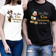 Load image into Gallery viewer, Personalized Mickey and Minnie Anniversary T-shirt &amp; Hoodie Set for Couples
