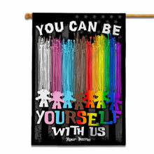Load image into Gallery viewer, Personalized LGBT Support House Flag - Unique Gift for Garden or Decor
