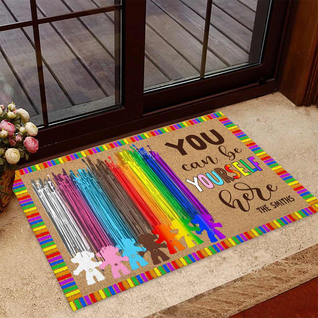 Personalized LGBT Support Doormat with Custom Name for Home