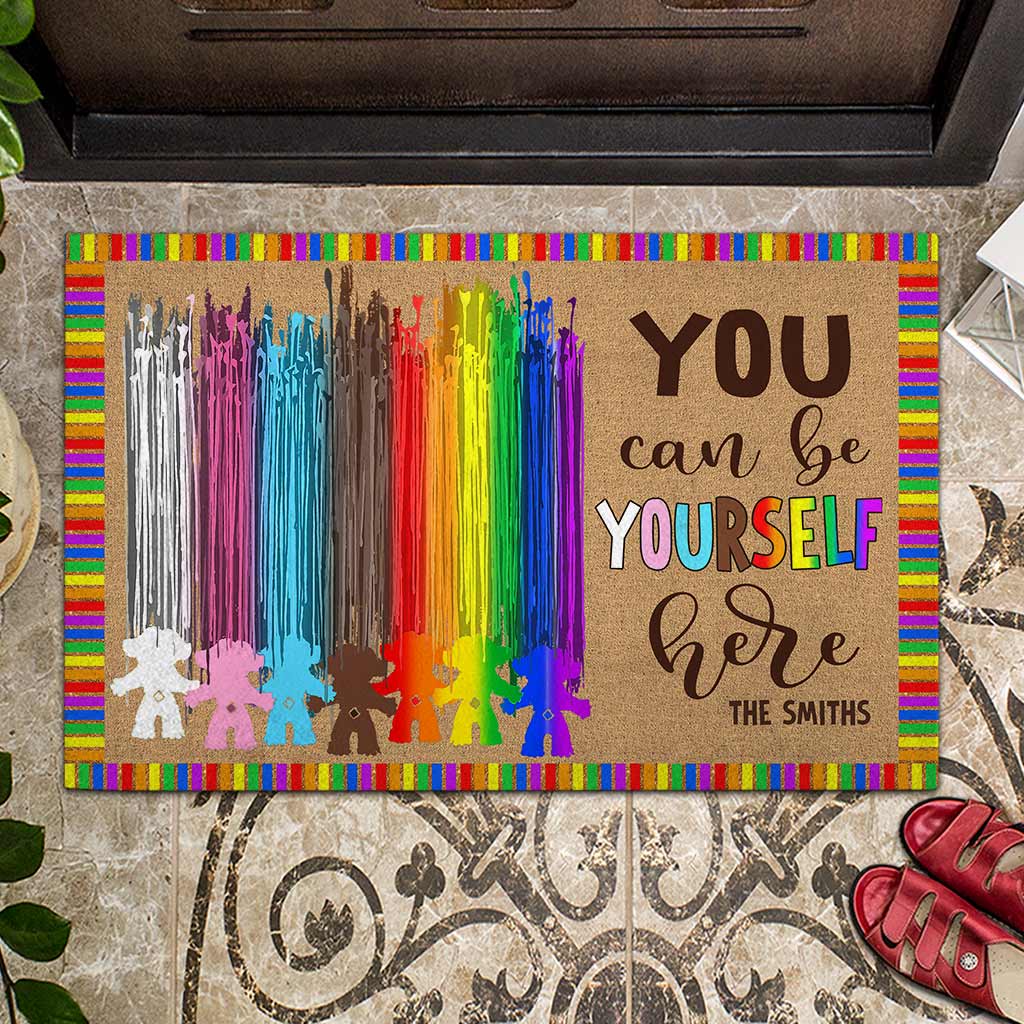 Personalized LGBT Support Doormat with Custom Name for Home