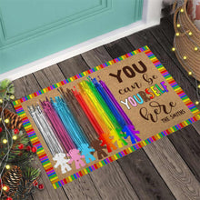 Load image into Gallery viewer, Personalized LGBT Support Doormat with Custom Name for Home
