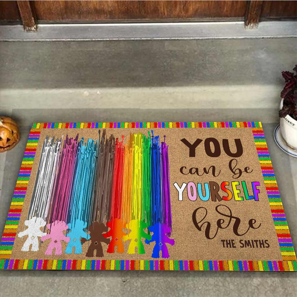 Personalized LGBT Support Doormat with Custom Name for Home