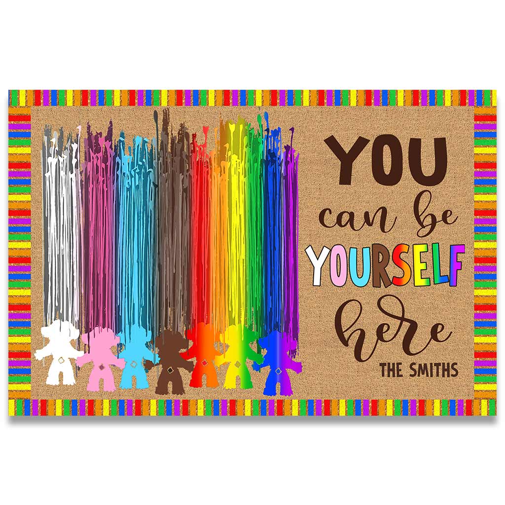 Personalized LGBT Support Doormat with Custom Name for Home