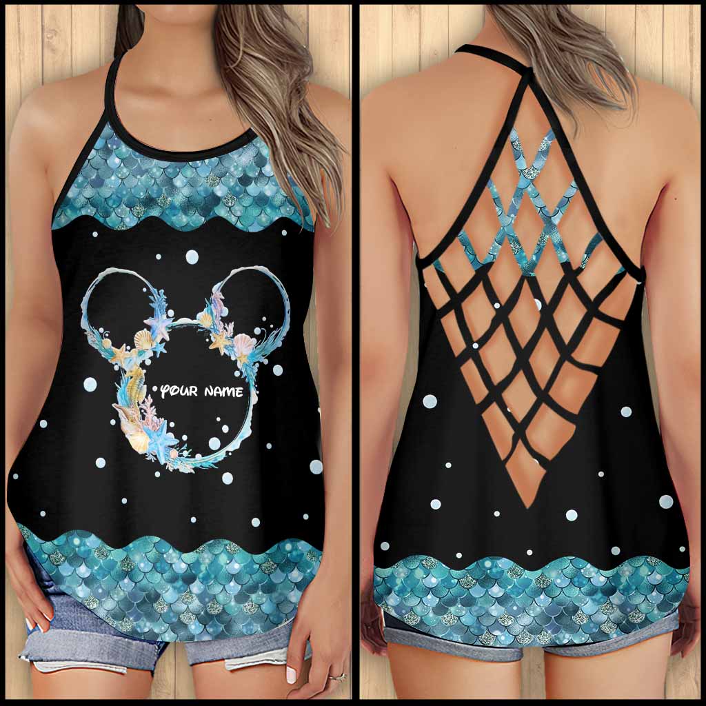 Personalized Mouse Cross Tank Top Custom Name Gift for Birthday